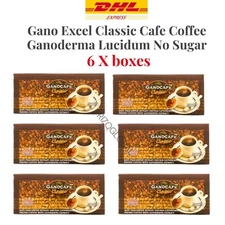 6 x Gano Excel Classic  Cafe Coffee Ganoderma Lucidum No Sugar + FAST SHIPPING