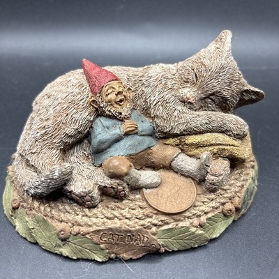 Tom Clark Gnome With Cat  Cat Nap  Tim Wolfe, 1999. Adorable