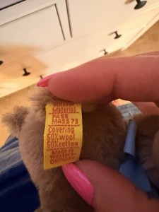 Steiff Teddy Bear Mohair Mini Under 6 in 2310/10 1978 Yellow Tag Blue Ribbon