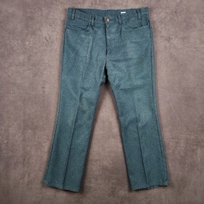 Vintage Levis 10517-9018 Darcon Blue Bootcut Pants Mens 38x30 Made In USA