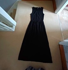 Primark Women’s Black Sleeveless Maxi Dress, Size S Regular, Round Neck