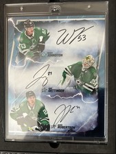 2024 Fanatics Emanate Hockey Blue Triple Auto Johnston/Oettinger/Robertson /10