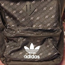 adidas Black Logo Print Backpack Large Padded...