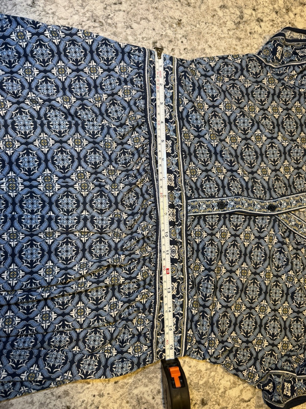 Max Studio Blue Geometric Pattern Collared Dress … - image 4