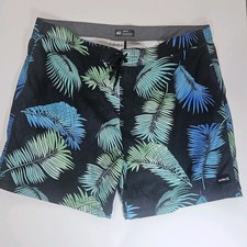 Hurley La Palma Board Shorts Mens 40 Black Green Blue Tropical Print Swim Wear