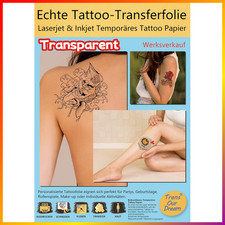 Transparentes Tattoo Papier A4 5 Stück für DIY Tattos und Decals