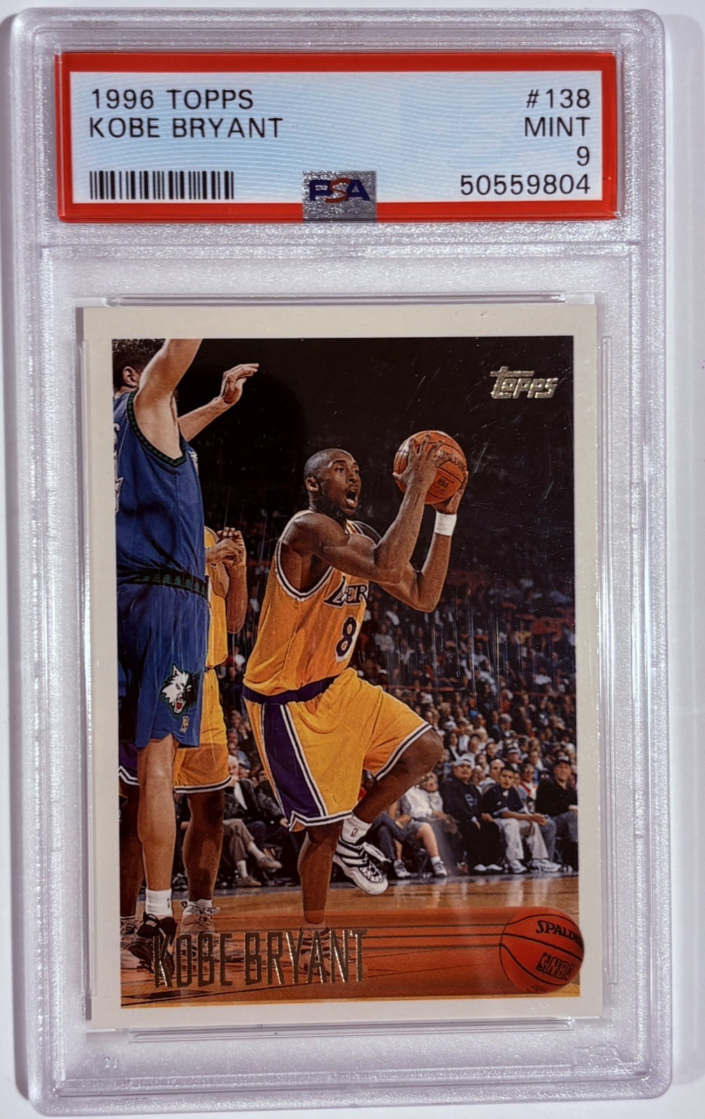 Topps 1996 Kobe Bryant #138 PSA 9 Graded Basketball Card Los Angeles Lakers