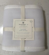 NWT POTTERYBARN Baby Breathable Mesh Crib Liner White 0-12 months