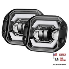 Flush Mount Led Pods With Drl 2pcs 5inch 80w Driving Lights Spot Flood Combo Flush Mount Led Pods With Drl 2pcs 5inch 80w Driving Lights Spot Flood Combo