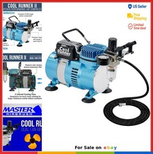 Airbrush Kit with Compressor 1/5 HP Dual Fan Regulator Water Trap Holder