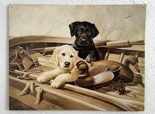 Vintage Ducks Unlimited Metal Tin Sign Almost Ready Picture Decor Kaatz 2000