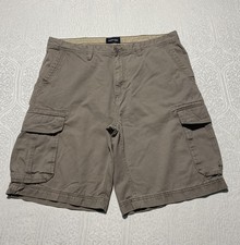 St. John's Bay Shorts Mens 38 Brown Cargo Canvas Pockets Cotton Casual Summer