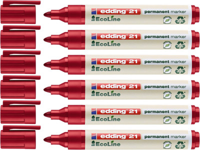 6x edding 21 EcoLine Permanentmarker rot