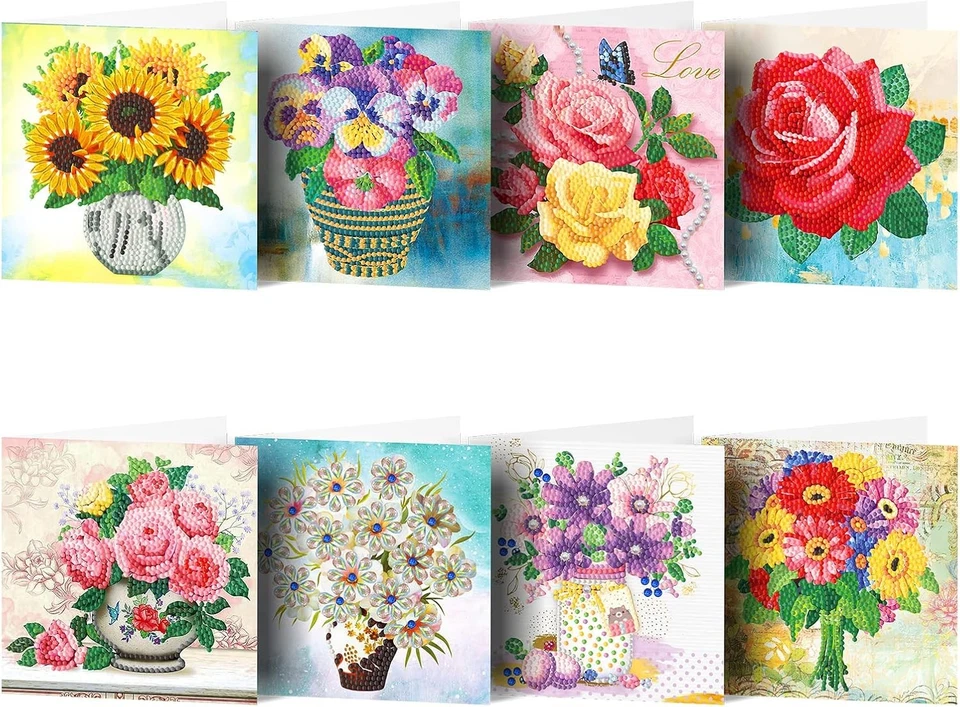 5D Diamond Art Greeting Card Kit DIY Rhinestone Birthday Christmas Cards - Image 2 of 4