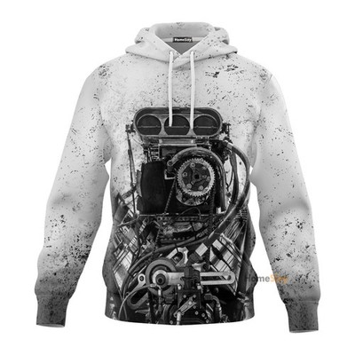 Grey Drag Racing  All over Hoodie 3d QT302437Tf