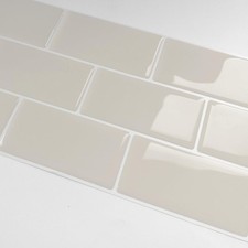 10 Sheets 3D Thickened Peel and Stick Vinyl Backsplash Tiles, 12"x6" Self-Adh...