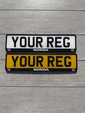 X2 Honda Number Plate Frames UK Black White Logo Front Rear Set