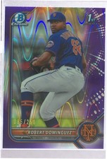 2022 Bowman Robert Dominguez /250 #BCP-51 Mets Prospects Purple RayWave