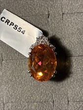 Padparadscha Quartz And White Topaz Sterling Silver Pendant