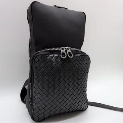BOTTEGA VENETA Intrecciato Body Bandoulière Nylon Toile Cuir Authentique - Photo 1/4