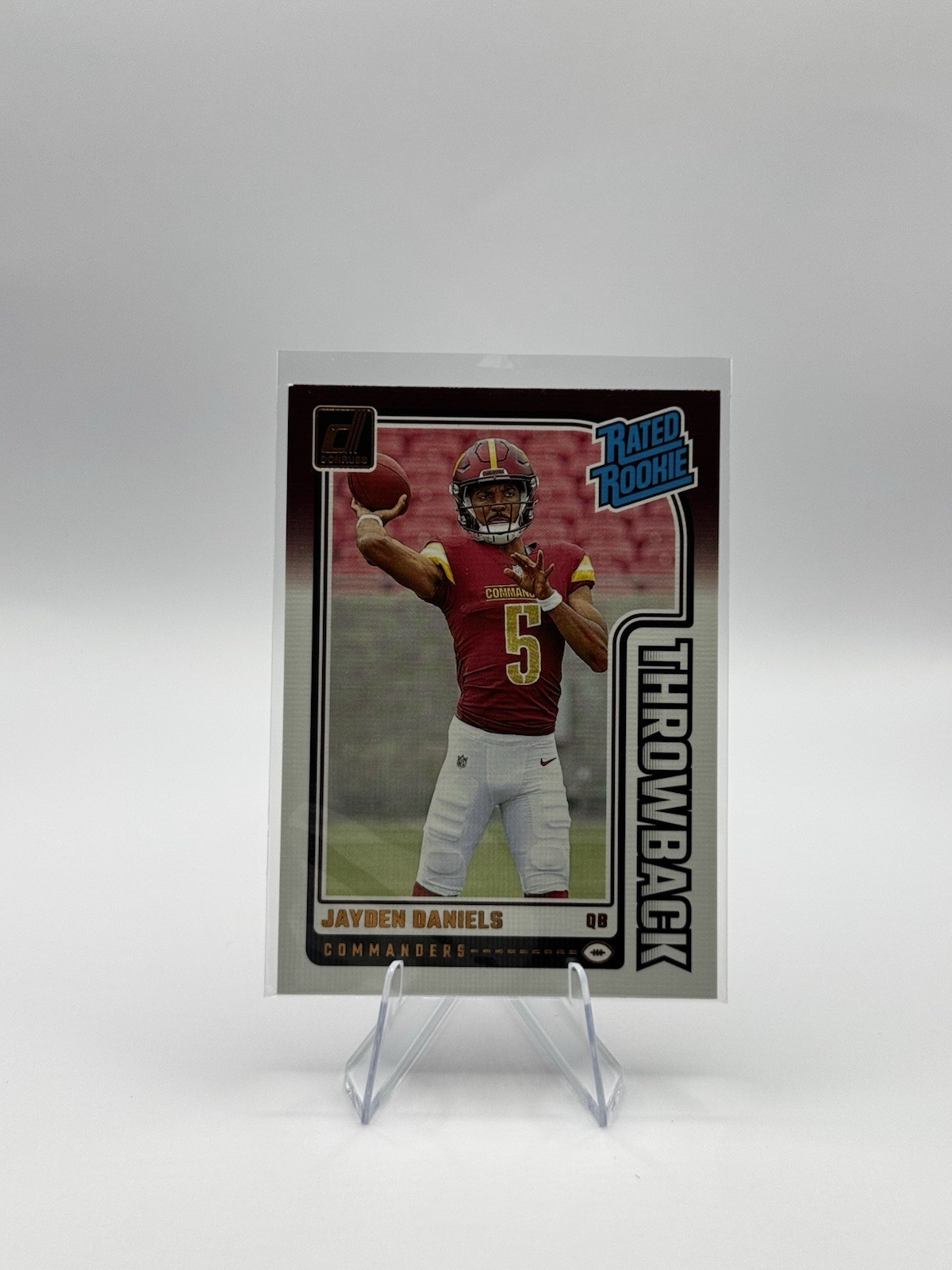 2024 Panini Donruss Jayden Daniels Rated Rookie Throwback #43 Commanders RC