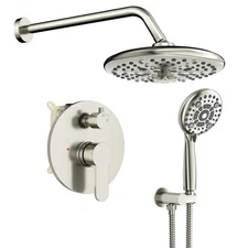 SR SUN RISE 10" High Pressure Shower Faucet System w/ Handheld & Valve - Brushed