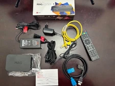 Infomir Mag322/323 w/built-in WiFi - gently used, in box, incl cables & extras