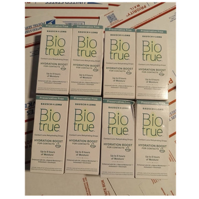 8x Bausch + Lomb BioTrue Hydration Boost Eye Drops 0.33 fl oz Preservative Free 