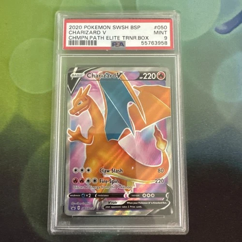 Pokemon - Charizard V SWSH050 Black Star Promo Champion's Path - PSA 9 Mint