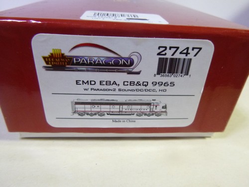 HO Broadway Limited - CB&Q E8A DC, DCC, PARAGON 2 SONIDO NARIZ NEGRA #9965 | Zustand: New