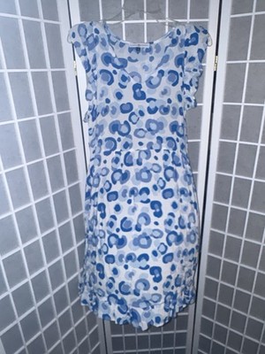 blue leopard print midi dress Leopard Print Long Sleeve Midi Dress main image 1