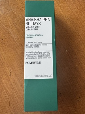 Some by Mi AHA.BHA.PHA Miracle Acne Clear Foam 100ml Blemish Foam Cleanser New