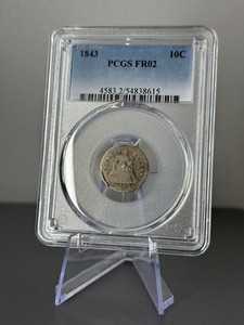 1843 Seated Liberty Dime PCGS FR02 Silver Coin Lowball Grade!