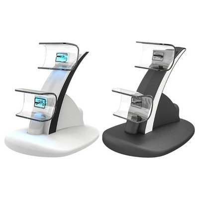 Wireless Charging Station For Double Gamepad Controllers Rapid Charge Capable