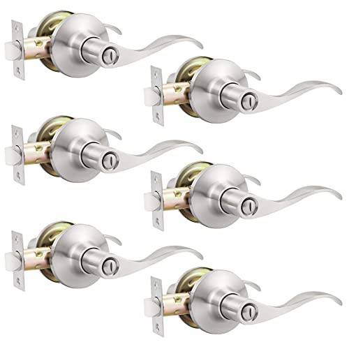 Pack Privacy Door Levers Interior Door Handles Privacy Door Lever - Keyless 6-image