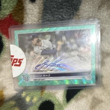 Topps Chrome 2022 Shane Baz #RA-SB Aqua Wave Refractor Auto RC /199 Rays MLB