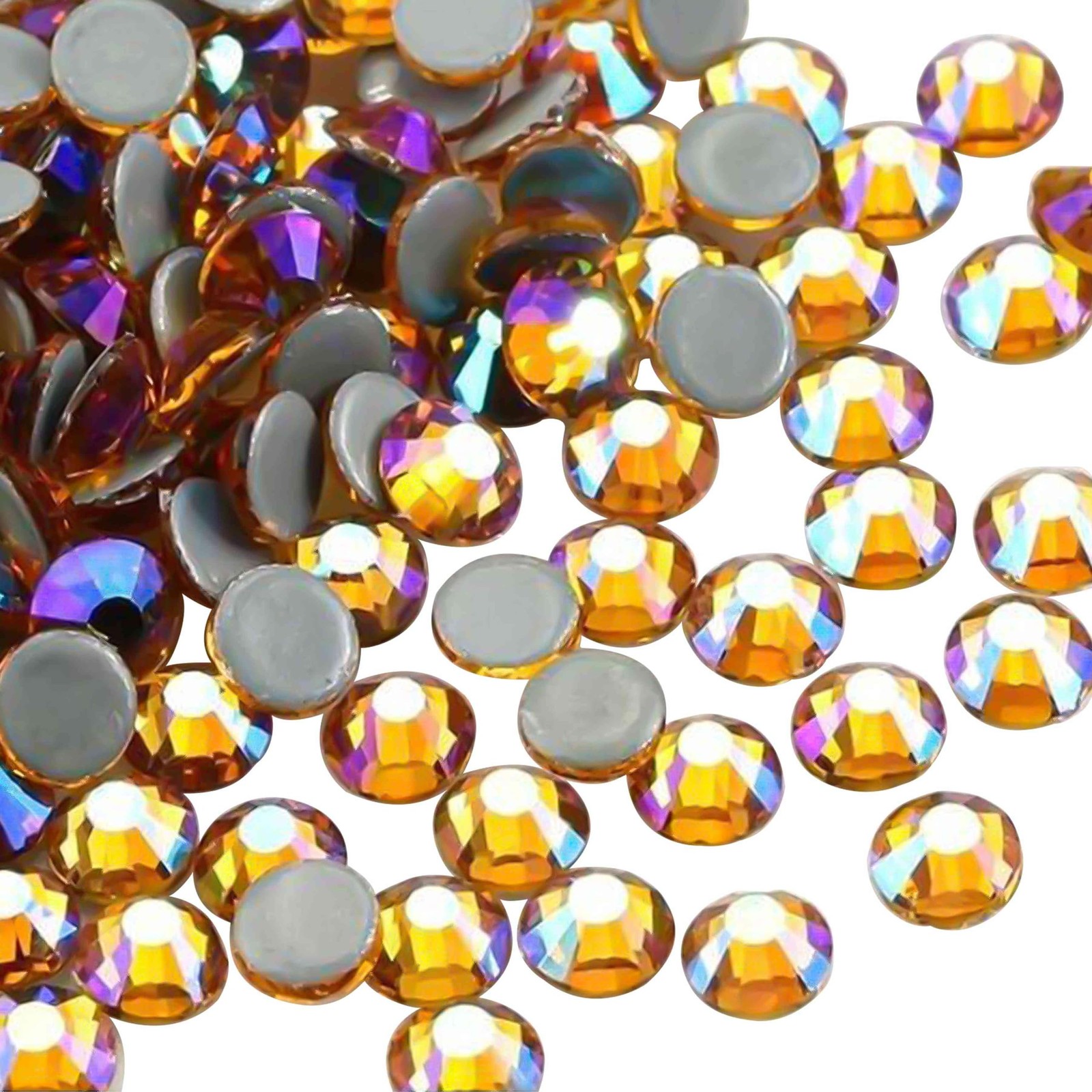 Strass Hotfix Cristal Flatback Haute Réfraction en Verre Diamanté pour Robe