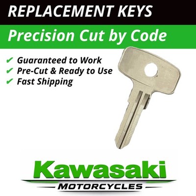 Kawasaki Motorcycle Keys KE175 Replacement Key Cut to Code 441-449