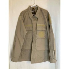 Propper Mens LL Tan Ripstop Battle Rip BDU Coat 4 Pocket Field Jacket