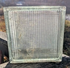 Vintage Reclaimed Glass Blocks 7.5 x 7.5 x 3.125 Salvage Light Brick Lines