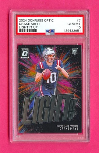 2024 Panini Donruss Optic DRAKE MAYE Light It Up Rookie RC #7  PSA 10  GEM MINT
