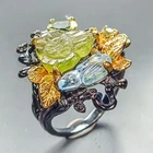 Fine Art ring Natural Tourmaline Ring 925 Sterling Silver Size 9 /R455874