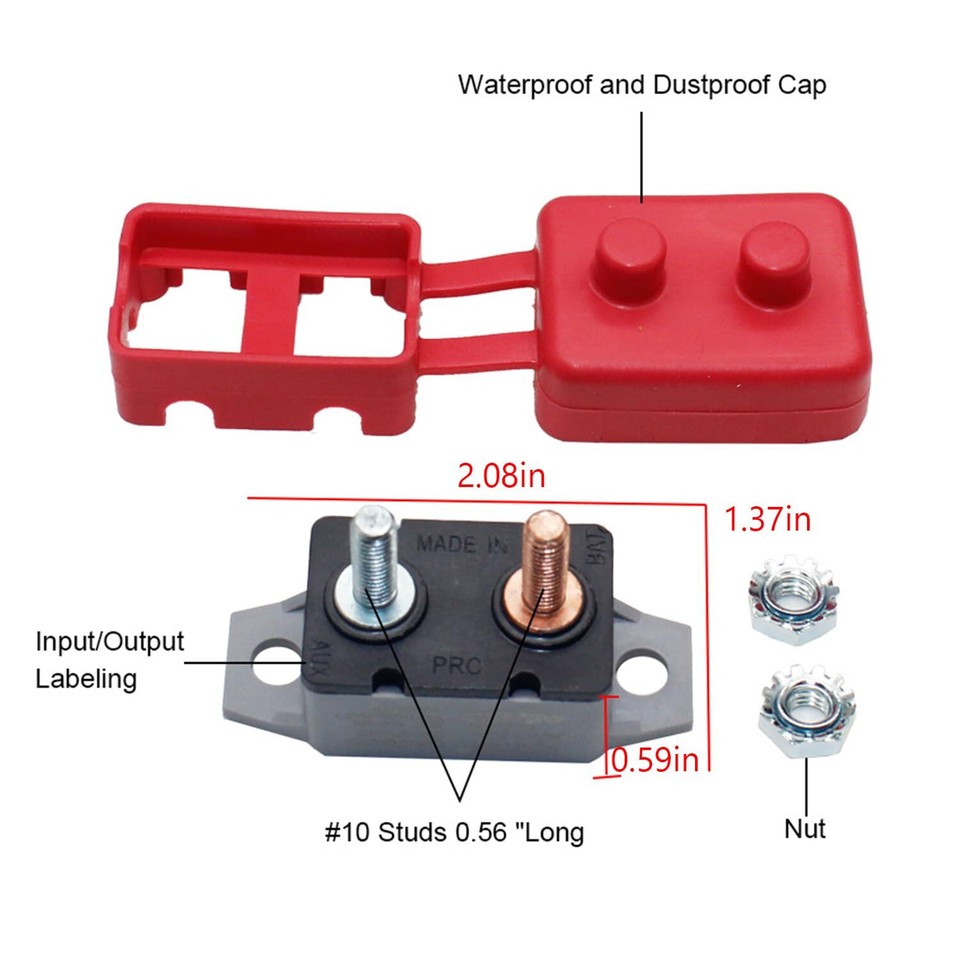 Ampper DC Schutzschalter Mit Automatischem Reset - 12V-24V, 30A, 4 Stück Set