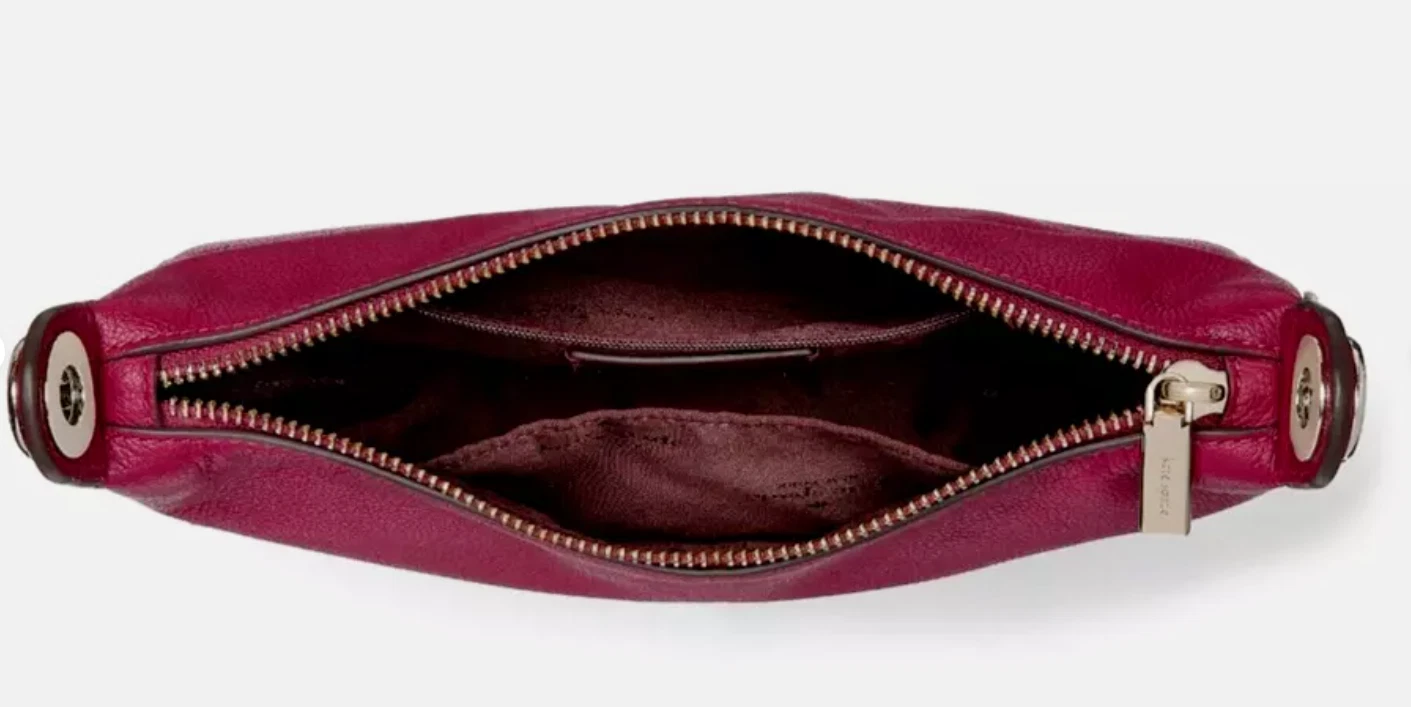 Tracolla Kate Spade Rosie in pelle con ciottoli lampone scuro nuova con etichette $349