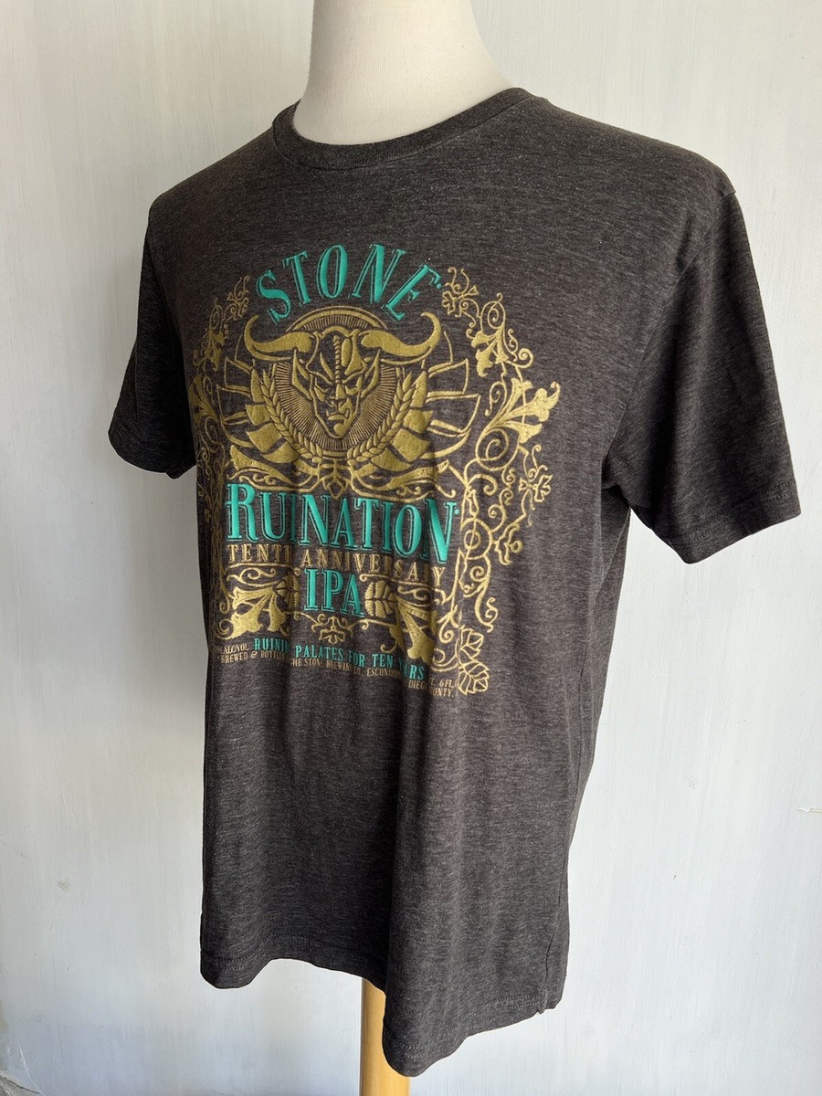T-shirt Stone Brewing Co Ruination IPA 10ème Anniversaire - Taille L - Gris Foncé