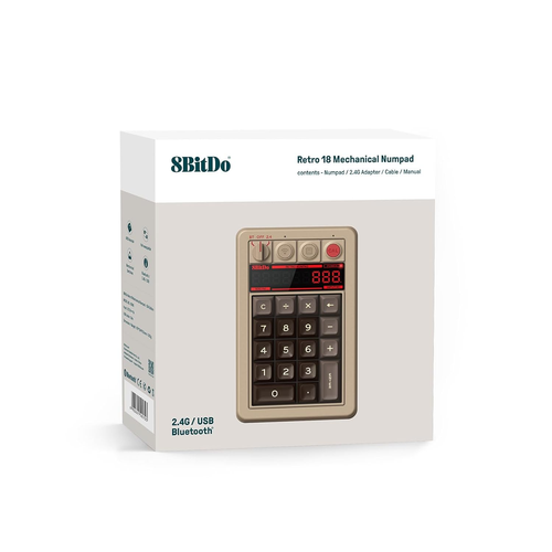 8Bitdo Retro 18 Mechanical Numpad, Supports Calculator Mode, Bluetooth/2.4G/Wire - Picture 4 of 11