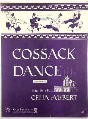 #ad Fiddler on the Roof Piano Sheet Music Cossack Dance By Celia Aubert Solo Fischer $8.00