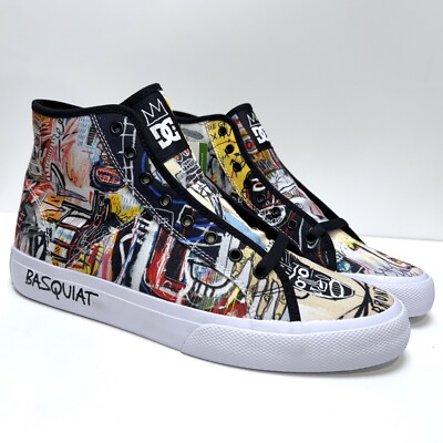 BASQUIAT X DC SHOES MANUAL HI MULTI CANVAS SNEAKER (UK 9,5 EUR 44)