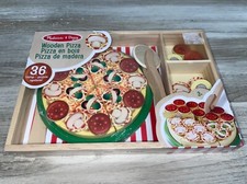 Melissa and Doug Wooden Pizza Party Pretend Play Toy for Fine Motor or Playtime