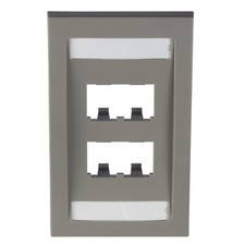 Panduit CFPE4IGY Mini-Com 1-Gang 4-Port Faceplate International Gray